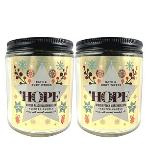 2 HOPE WINTER PEACH MARSHMALLOW SINGLE WICK CANDLES